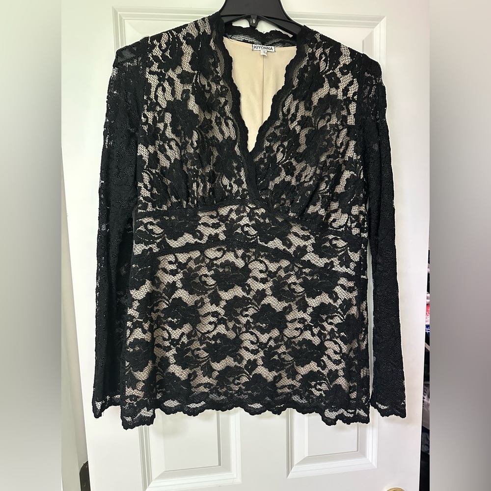 Kiyonna Black Lace Shirt size 1